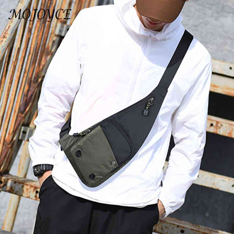 Ανδρική τσάντα στήθους Αντικλεπτική νάιλον τσάντα ώμου Αδιάβροχη σφεντόνα Daypack Μικρό φερμουάρ για ταξίδι πεζοπορία για αθλητική ποδηλασία για εξωτερικούς χώρους