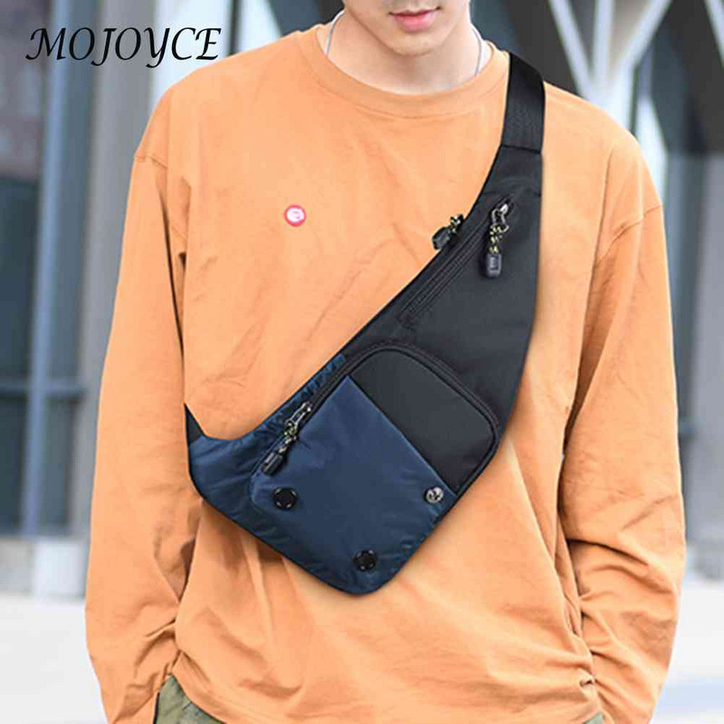 Ανδρική τσάντα στήθους Αντικλεπτική νάιλον τσάντα ώμου Αδιάβροχη σφεντόνα Daypack Μικρό φερμουάρ για ταξίδι πεζοπορία για αθλητική ποδηλασία για εξωτερικούς χώρους