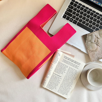 Γυναικείες πολύχρωμες τσάντες μεγάλης χωρητικότητας Υφαντές γυναικείες τσάντες χειρός Wear Resistance Breathable Εγχειρίδιο Φορητές Γυναίκες Αγορές