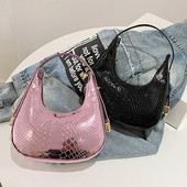 Ženske luksuzne dizajnerske ručne torbe od PU kože 2023. Modne vintage krokodilske torbe s uzorkom polumjesec polumjesec skitnice na rame