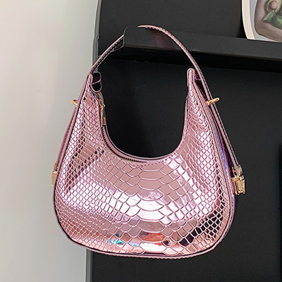 Ženske luksuzne dizajnerske ručne torbe od PU kože 2023. Modne vintage krokodilske torbe s uzorkom polumjesec polumjesec skitnice na rame