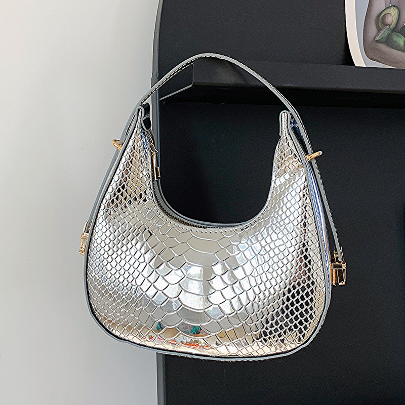 Ženske luksuzne dizajnerske ručne torbe od PU kože 2023. Modne vintage krokodilske torbe s uzorkom polumjesec polumjesec skitnice na rame