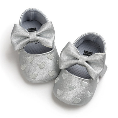 Pantofi de prințesă pentru fetiță Pantofi pentru pătuț pentru bebeluși, cu fundă, cu franjuri, cu talpă moale, anti-alunecare, plată, cu talpă moale, pentru primii plimbări pentru bebeluși, 0-18 m, piele PU