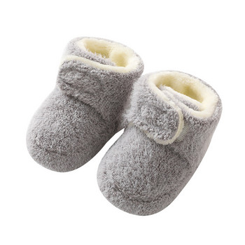 Обувки за новородено, момче, момиче, прохождащо дете Ботуши за първи проходилки, меки противоплъзгащи се удебелени топли бебешки обувки, зимни чорапи за под, 0-24 м
