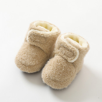 Обувки за новородено, момче, момиче, прохождащо дете Ботуши за първи проходилки, меки противоплъзгащи се удебелени топли бебешки обувки, зимни чорапи за под, 0-24 м