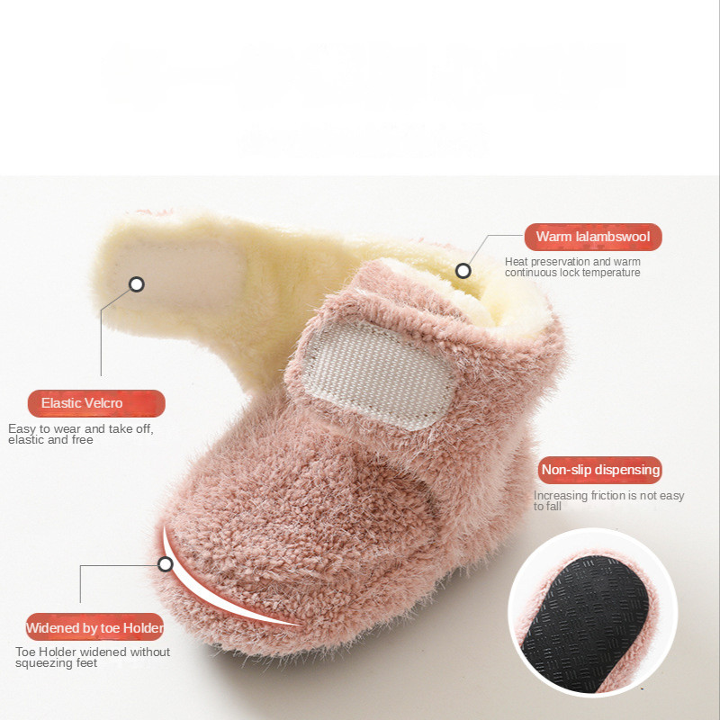 Παπούτσια για νεογέννητο μωρό για αγόρι κορίτσι νήπιο First Walkers Boots Μαλακές αντιολισθητικές παχύρρευστες ζεστές βρεφικές παπούτσια Χειμερινές κάλτσες δαπέδου 0-24 εκατ.