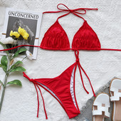 Dvodijelni ženski bikini set 2023. Seksi Push Up kupaći kostim Ženski kupaći kostimi Ženske mikro tange Haljina za plažu Kupaći kostimi sa žicom