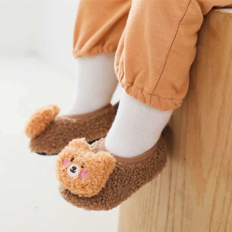 Zimné protišmykové papuče pre dievčatá a chlapcov, papuče do postieľky, zahrubnuté, pre batoľatá