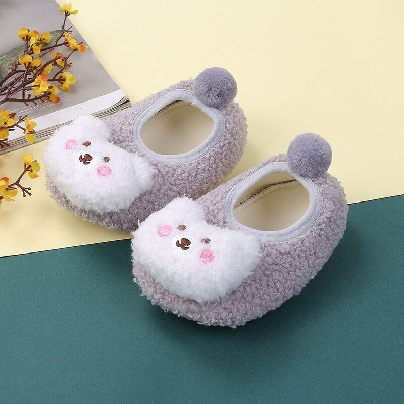 Zimné protišmykové papuče pre dievčatá a chlapcov, papuče do postieľky, zahrubnuté, pre batoľatá