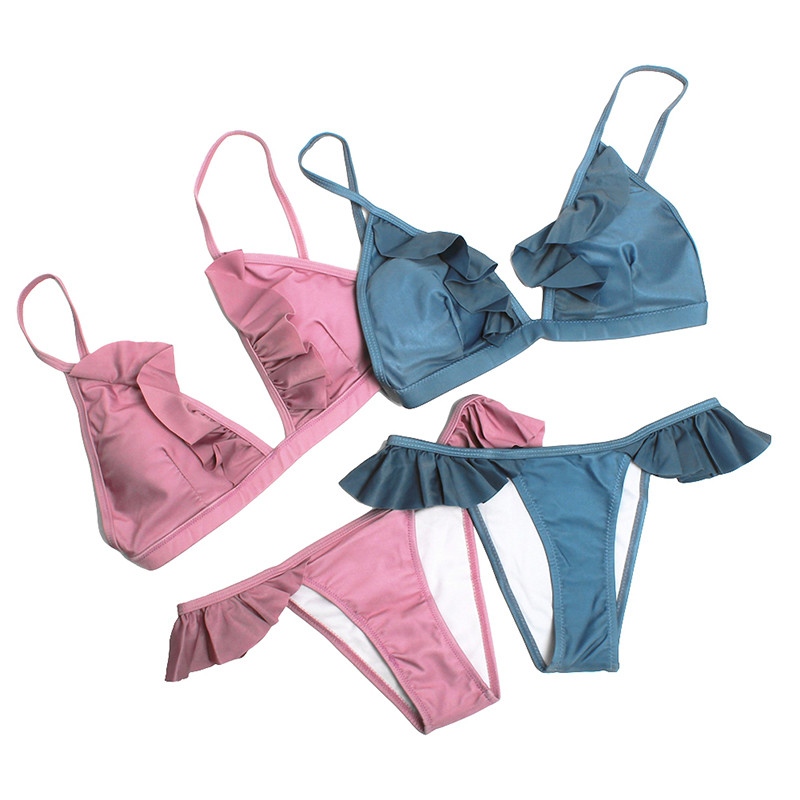 2023 Costum de baie de plajă pentru femei Fată Extreme Sexy Set 2 piese Bikini 18 Costume de baie Micro Split Tankini ultrasubțiri Ținute șir Drăguț