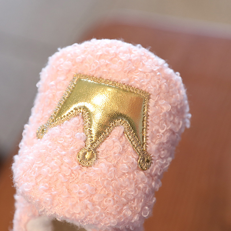 Talvine vastsündinud beebitüdrukule poisile kroonpolka armsad multifilmid puuvillased kingad, pehme tald pluss samet, soojad saapad väikelaste imikute kõndimiskingad