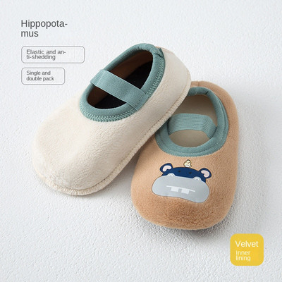 Dječje čarape protiv klizanja, tople cipele za novorođenče s gumenim potplatom za djecu, dječake, malo dijete, djevojčice, dojenčad, slatke dječje papuče