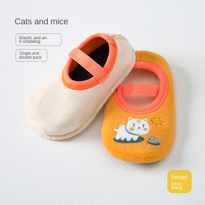 Dječje čarape protiv klizanja, tople cipele za novorođenče s gumenim potplatom za djecu, dječake, malo dijete, djevojčice, dojenčad, slatke dječje papuče