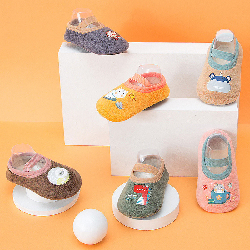 Dječje čarape protiv klizanja, tople cipele za novorođenče s gumenim potplatom za djecu, dječake, malo dijete, djevojčice, dojenčad, slatke dječje papuče