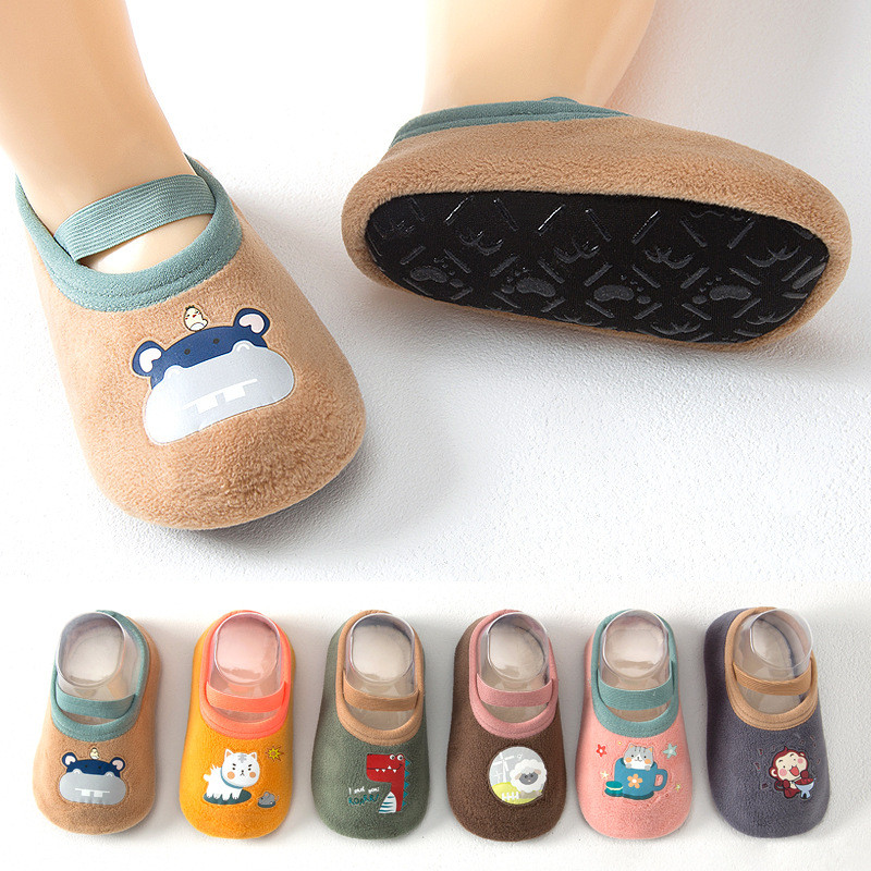 Dječje čarape protiv klizanja, tople cipele za novorođenče s gumenim potplatom za djecu, dječake, malo dijete, djevojčice, dojenčad, slatke dječje papuče