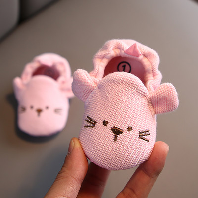 Μικρό κορίτσι Πλεκτό First Walkers Snow Boots Παπούτσια Νεογέννητο μωρό Φθινόπωρο Χειμώνας Βαμβάκι Ζεστή μαλακή σόλα Λούτρινο Prewalker