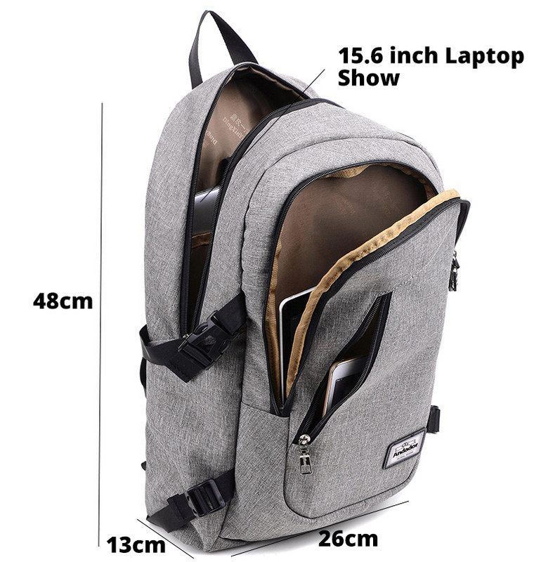 Κλασικό Oxford Laptop Backpack Ανδρική φόρτιση 15,6 ιντσών υπολογιστή Σακίδιο ταξιδιού ανδρικής τσάντας μεγάλης χωρητικότητας Σχολή