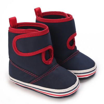 Cizme de zăpadă de iarnă pentru bebeluși Culoare uni Cizme de zăpadă de iarnă pentru copii Bumbac moale Talpă din bumbac Pantof pentru copii mici Cizme de zăpadă de iarnă pentru copii Culoare uni W