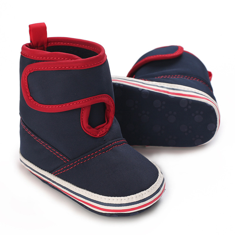 Cizme de zăpadă de iarnă pentru bebeluși Culoare uni Cizme de zăpadă de iarnă pentru copii Bumbac moale Talpă din bumbac Pantof pentru copii mici Cizme de zăpadă de iarnă pentru copii Culoare uni W