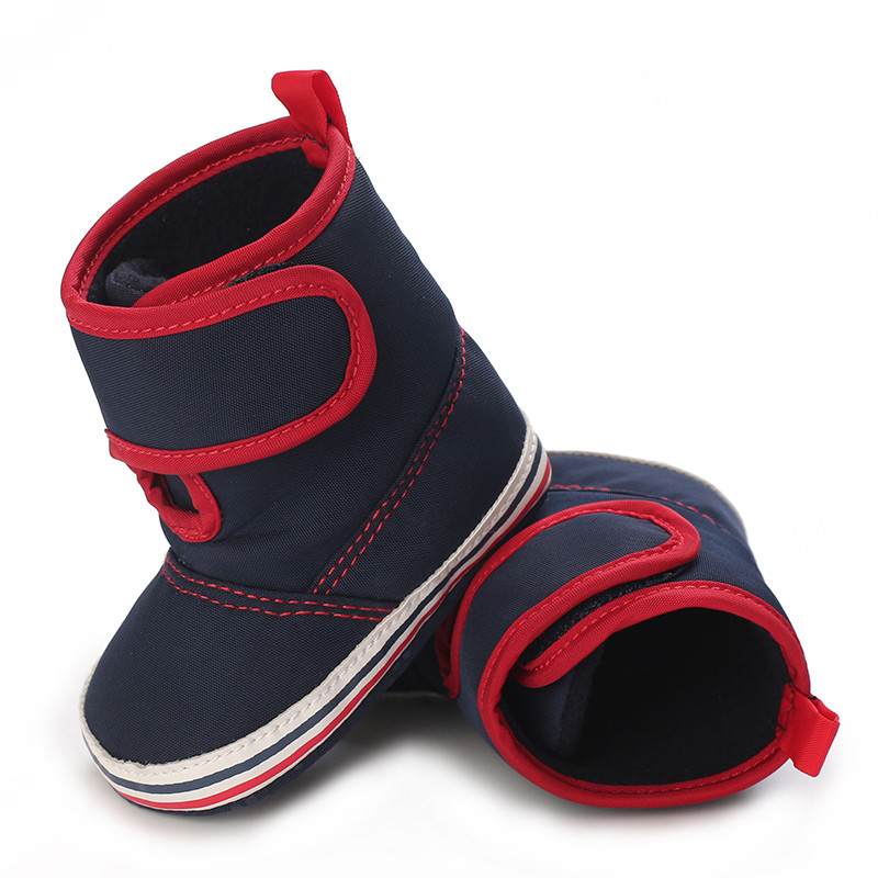 Cizme de zăpadă de iarnă pentru bebeluși Culoare uni Cizme de zăpadă de iarnă pentru copii Bumbac moale Talpă din bumbac Pantof pentru copii mici Cizme de zăpadă de iarnă pentru copii Culoare uni W