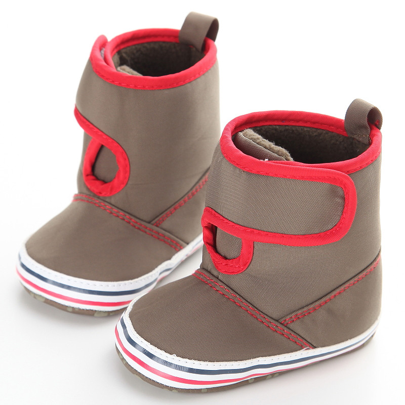 Cizme de zăpadă de iarnă pentru bebeluși Culoare uni Cizme de zăpadă de iarnă pentru copii Bumbac moale Talpă din bumbac Pantof pentru copii mici Cizme de zăpadă de iarnă pentru copii Culoare uni W