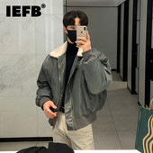 IEFB Korea lambavillast revääriga jakk meestele 2023. aasta sügistalvine lahtine paksendatud puuvillane meeste kontrastsus värv lühike välisriietus 9A6260