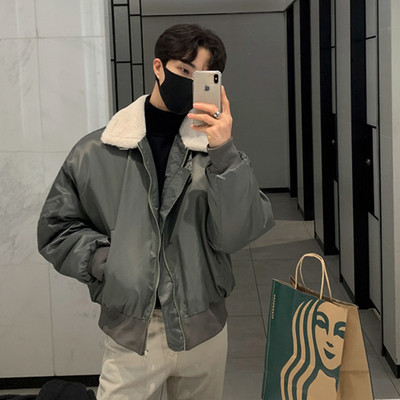 IEFB Korea lambavillast revääriga jakk meestele 2023. aasta sügistalvine lahtine paksendatud puuvillane meeste kontrastsus värv lühike välisriietus 9A6260