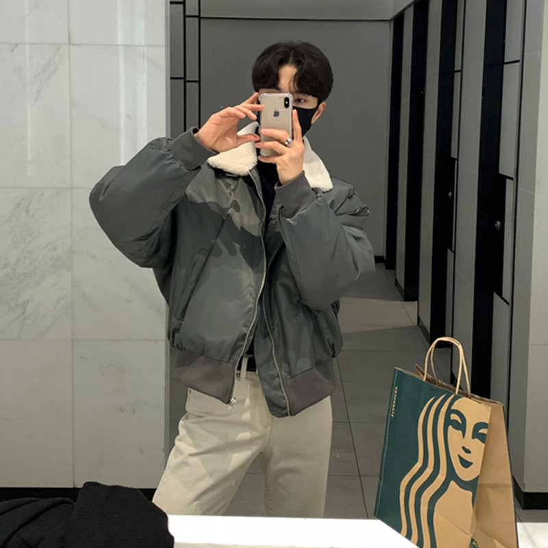 IEFB Korea lambavillast revääriga jakk meestele 2023. aasta sügistalvine lahtine paksendatud puuvillane meeste kontrastsus värv lühike välisriietus 9A6260