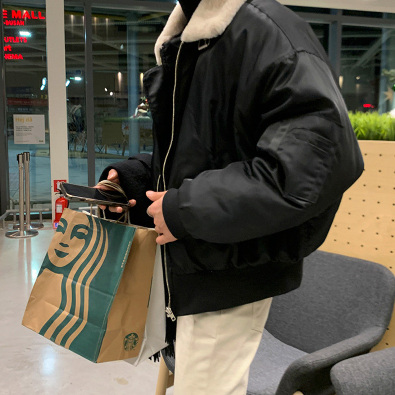 IEFB Korea lambavillast revääriga jakk meestele 2023. aasta sügistalvine lahtine paksendatud puuvillane meeste kontrastsus värv lühike välisriietus 9A6260