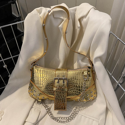 Moodne naiste õlakott Y2K kaenlaaukott Luksuslik disainkott Plisseeritud kaenlaaluse kott Ühevärviline messenger kott rahakott Hobos käekotid 