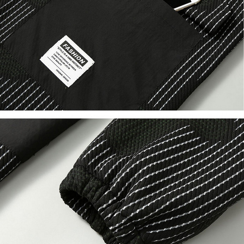 Kevadine sügisjope Meeste 10xl Plus Size Mantel Mood vabaaja kapuutsiga jakid Meeste Suur 10xl Mantlid Camo Stripe Design