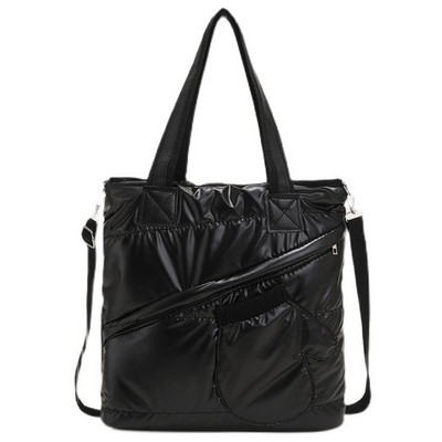 Μόδα καπιτονέ τσάντες ώμου Γυναικείες τσάντες χειμερινού χώρου Βαμβακερές τσάντες με κάτω χιαστί επάνω λαβή Γυναικεία τσάντες αγορών