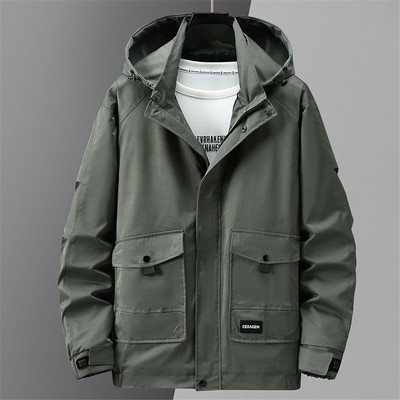 Jachetă de vânt pentru bărbați 10XL Jachete cargo de mărime mare, la modă, ocazional, haine de culoare uni, pentru bărbați, îmbrăcăminte exterioară de dimensiuni mari, largi