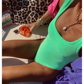 2023 Sexy dámske jednodielne plavky, plavky, dámske pevné push-up tangá, plavky monokini, brazílske plavky