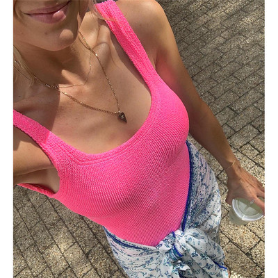 2023 Sexy dámske jednodielne plavky, plavky, dámske pevné push-up tangá, plavky monokini, brazílske plavky