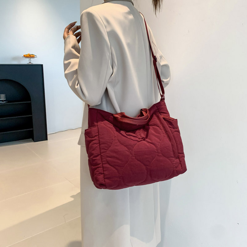 Γυναικεία καπιτονέ τσάντα τσάντα νάιλον μεγάλης χωρητικότητας Ελαφρύ τσαντάκι με ρυθμιζόμενο λουράκι Casual τσάντα ταξιδιού