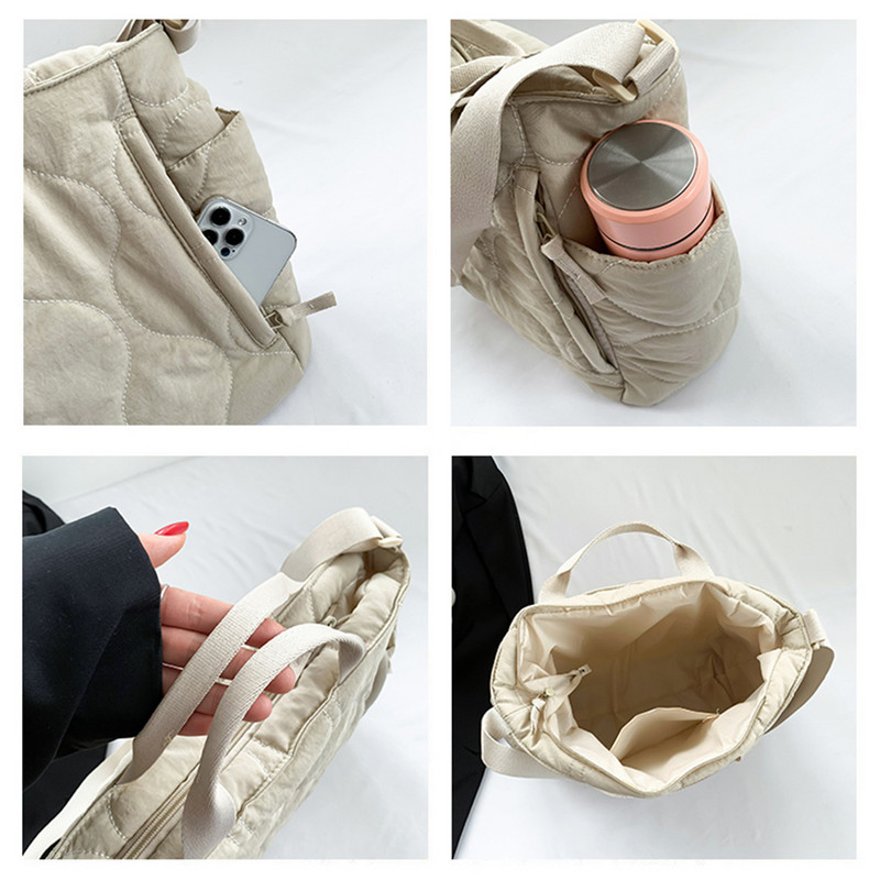 Γυναικεία καπιτονέ τσάντα τσάντα νάιλον μεγάλης χωρητικότητας Ελαφρύ τσαντάκι με ρυθμιζόμενο λουράκι Casual τσάντα ταξιδιού