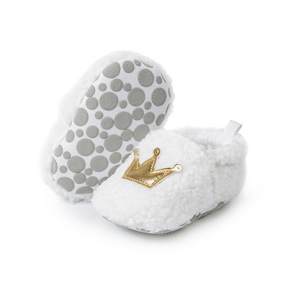 Χειμερινές κάλτσες μωρών Παπούτσια Κορώνα Μαλακή σόλα Ζεστό χνούδι που δεν πέφτει Παπούτσια για αγόρια για κορίτσια Παπούτσια για πρώτη φορά