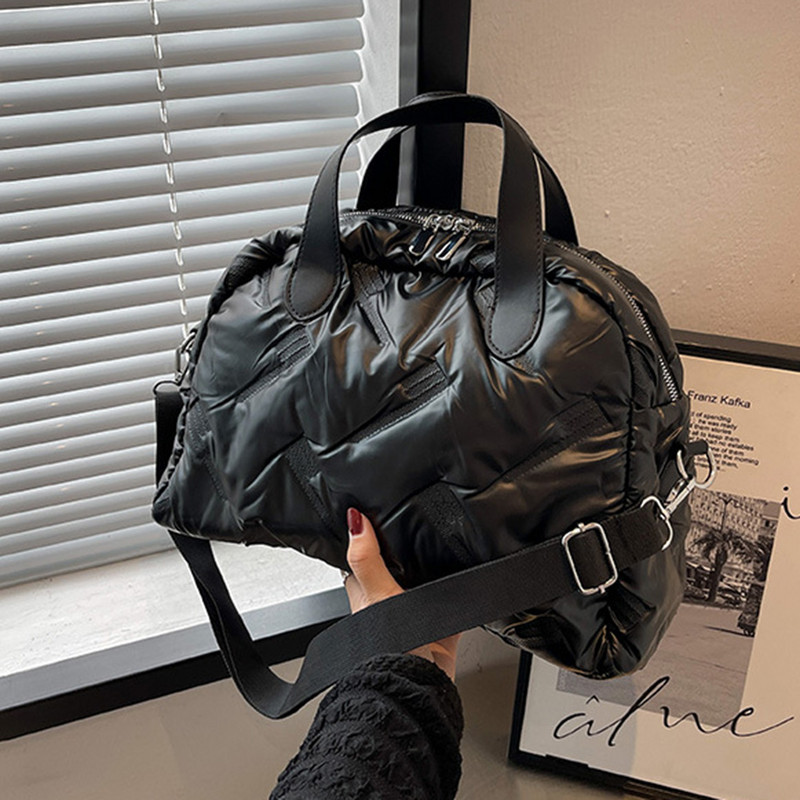 Geantă de mână ușoară pentru femei Geantă tote căptușită de mare capacitate Curea ocazională versatilă Geantă de cumpărături de iarnă reglabilă