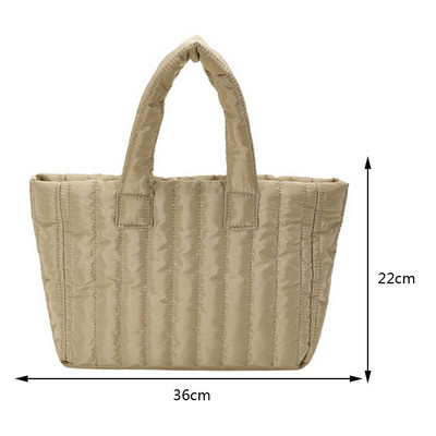 Μόδα τσάντες ώμου για γυναίκες Τσάντες τσάντες μεγάλης χωρητικότητας βαμβακερές καπιτονέ μονόχρωμες τσάντες ρόμβος τσάντες