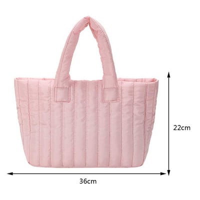 Μόδα τσάντες ώμου για γυναίκες Τσάντες τσάντες μεγάλης χωρητικότητας βαμβακερές καπιτονέ μονόχρωμες τσάντες ρόμβος τσάντες