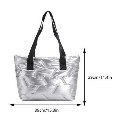 Μόδα τσάντες ώμου για γυναίκες Τσάντες τσάντες μεγάλης χωρητικότητας βαμβακερές καπιτονέ μονόχρωμες τσάντες ρόμβος τσάντες