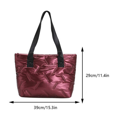 Μόδα τσάντες ώμου για γυναίκες Τσάντες τσάντες μεγάλης χωρητικότητας βαμβακερές καπιτονέ μονόχρωμες τσάντες ρόμβος τσάντες