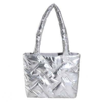 Μόδα τσάντες ώμου για γυναίκες Τσάντες τσάντες μεγάλης χωρητικότητας βαμβακερές καπιτονέ μονόχρωμες τσάντες ρόμβος τσάντες