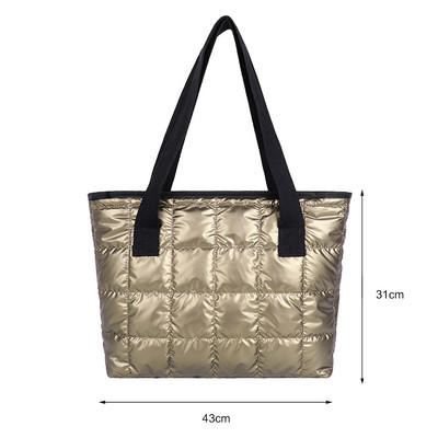 Μόδα τσάντες ώμου για γυναίκες Τσάντες τσάντες μεγάλης χωρητικότητας βαμβακερές καπιτονέ μονόχρωμες τσάντες ρόμβος τσάντες