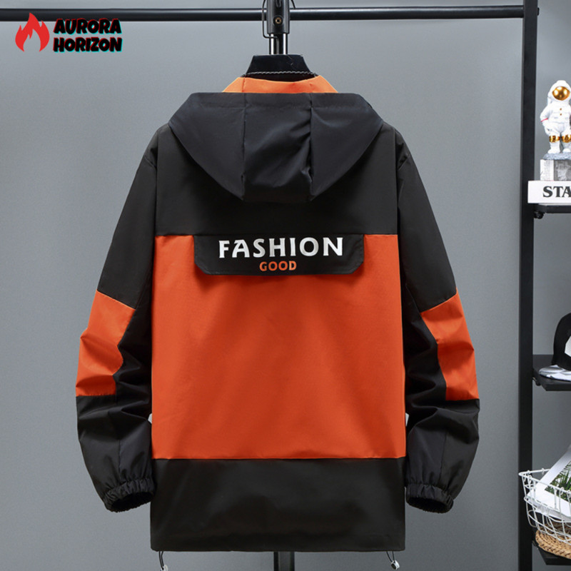 Pánska bunda značky AuroraHorizon, vetrovka vo veľkých veľkostiach, trendová jarná jeseň, náradie, farebne zladená, kabát vo veľkých veľkostiach, top 10XL 9XL 8XL