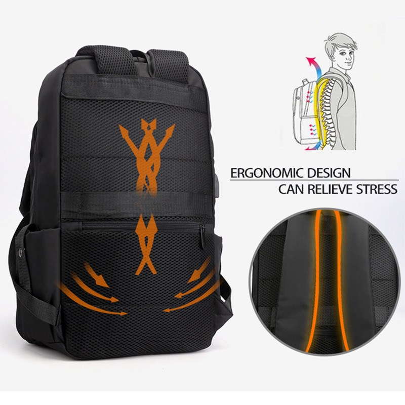 Backpack Leisure Laptop Τσάντα υπολογιστή 14 ιντσών Θύρα φόρτισης USB Ανδρική ελαφριά αδιάβροχη τσάντα ταξιδιωτικού βιβλίου Student Commuter Boo