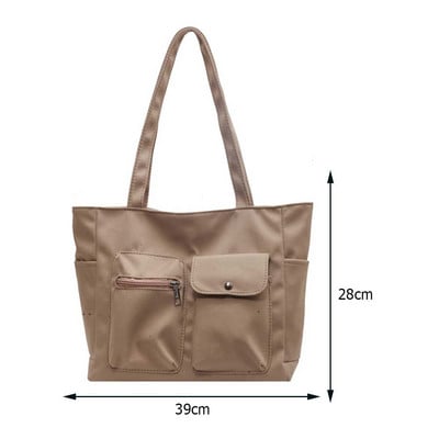 Naiste lõuend käekotid, mitme taskuga reisikott, suur mahutav vabaajamood, ühevärviline, lihtne kaasaskantav nädalavahetuse puhkuseks
