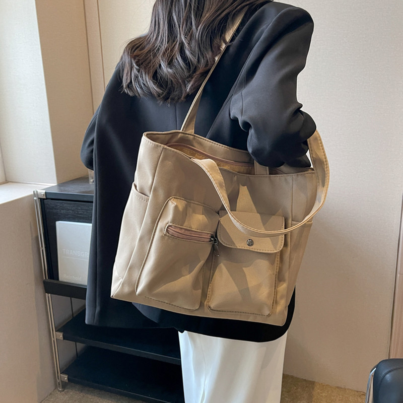 Naiste lõuend käekotid, mitme taskuga reisikott, suur mahutav vabaajamood, ühevärviline, lihtne kaasaskantav nädalavahetuse puhkuseks