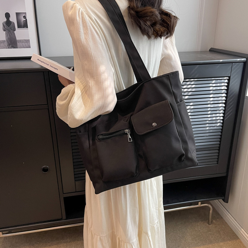 Naiste lõuend käekotid, mitme taskuga reisikott, suur mahutav vabaajamood, ühevärviline, lihtne kaasaskantav nädalavahetuse puhkuseks